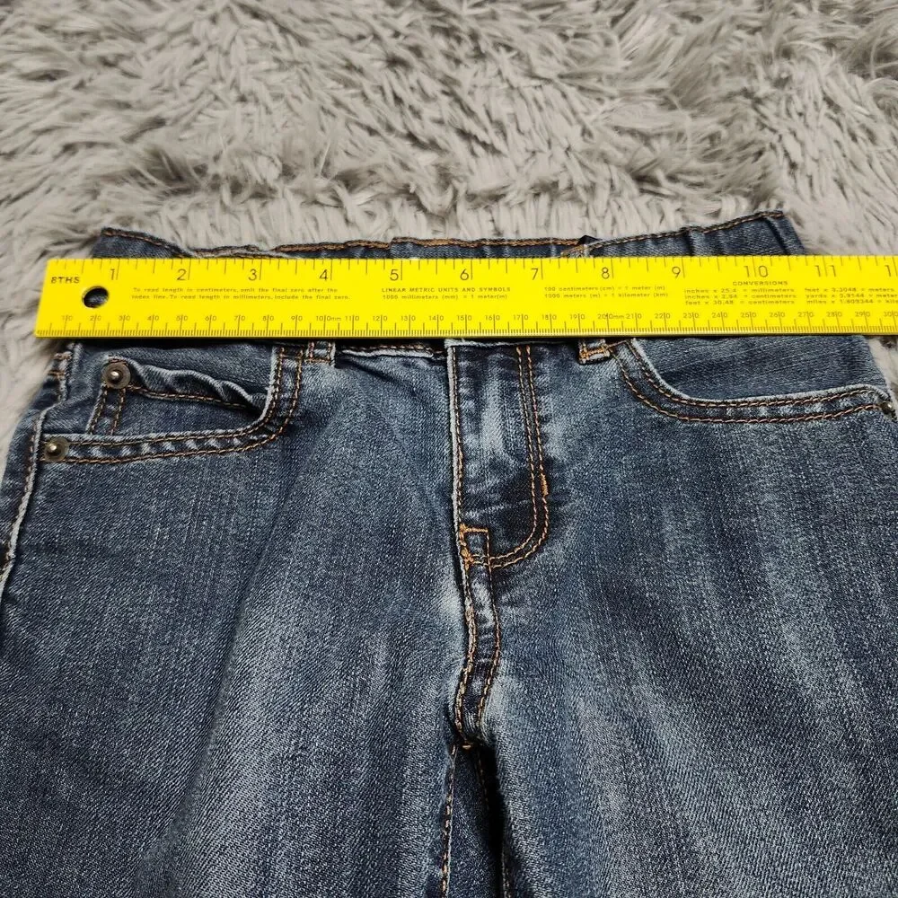 The Childrens Place Girls Blue Jeans Size 6 Bootcut Stretch Adj Waist 22X19 Kids
